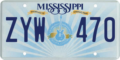 MS license plate ZYW470
