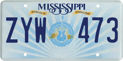 MS license plate ZYW473