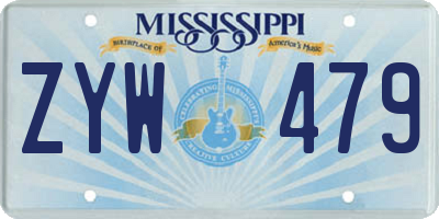 MS license plate ZYW479