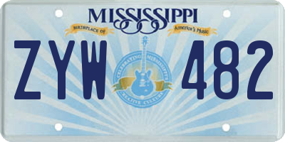 MS license plate ZYW482