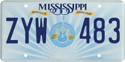 MS license plate ZYW483