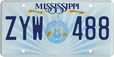 MS license plate ZYW488