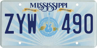 MS license plate ZYW490