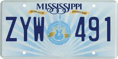 MS license plate ZYW491