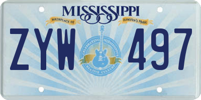 MS license plate ZYW497