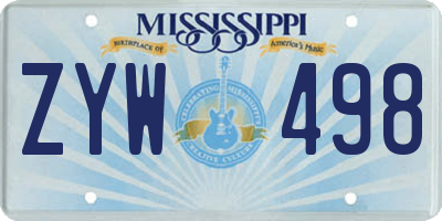 MS license plate ZYW498