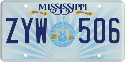 MS license plate ZYW506