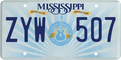 MS license plate ZYW507