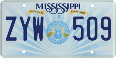 MS license plate ZYW509