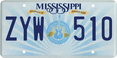 MS license plate ZYW510