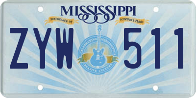 MS license plate ZYW511
