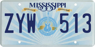 MS license plate ZYW513