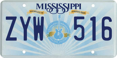 MS license plate ZYW516