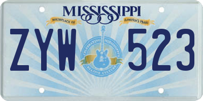 MS license plate ZYW523