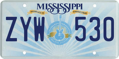 MS license plate ZYW530