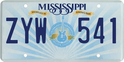 MS license plate ZYW541