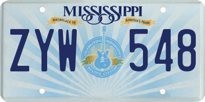 MS license plate ZYW548
