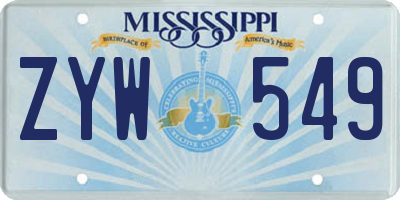 MS license plate ZYW549