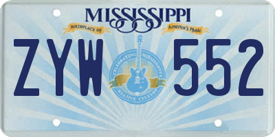 MS license plate ZYW552