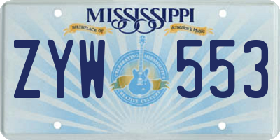 MS license plate ZYW553