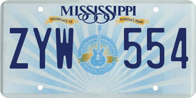 MS license plate ZYW554