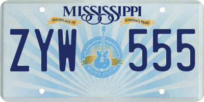 MS license plate ZYW555