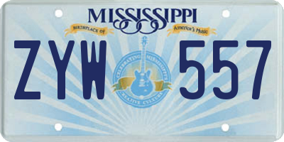 MS license plate ZYW557