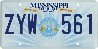 MS license plate ZYW561