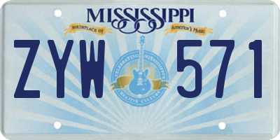 MS license plate ZYW571