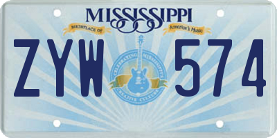 MS license plate ZYW574