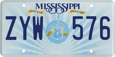 MS license plate ZYW576