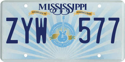 MS license plate ZYW577