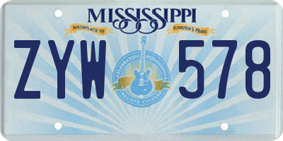 MS license plate ZYW578