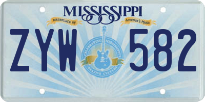 MS license plate ZYW582