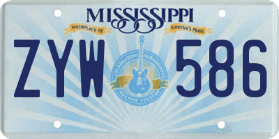 MS license plate ZYW586