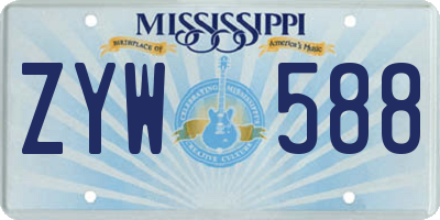 MS license plate ZYW588