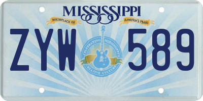 MS license plate ZYW589