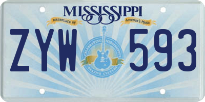 MS license plate ZYW593