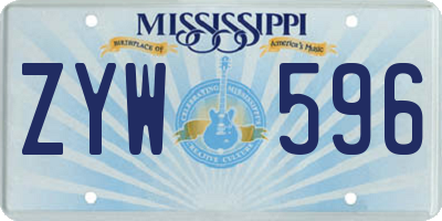MS license plate ZYW596