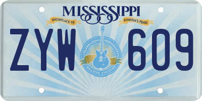 MS license plate ZYW609