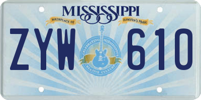 MS license plate ZYW610