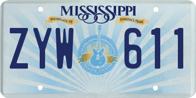 MS license plate ZYW611