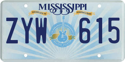 MS license plate ZYW615