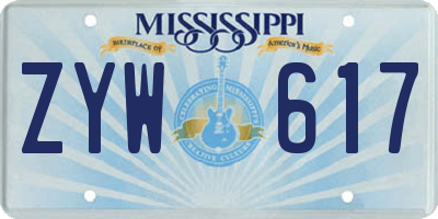 MS license plate ZYW617