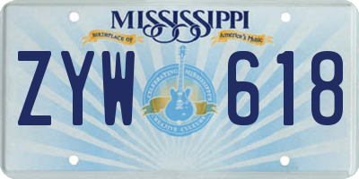 MS license plate ZYW618
