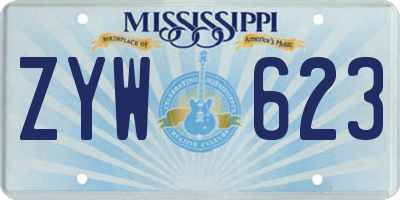 MS license plate ZYW623