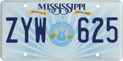 MS license plate ZYW625