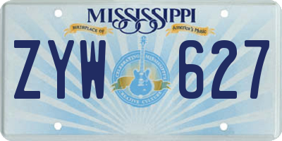 MS license plate ZYW627