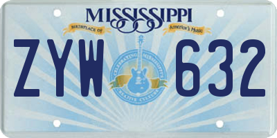 MS license plate ZYW632