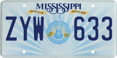 MS license plate ZYW633